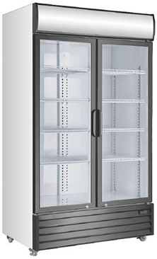 Beverage Chiller Manufacturer in China: 2-Door Upright Fan Cooling Drinks &  Beverage Display Chiller Cabinets