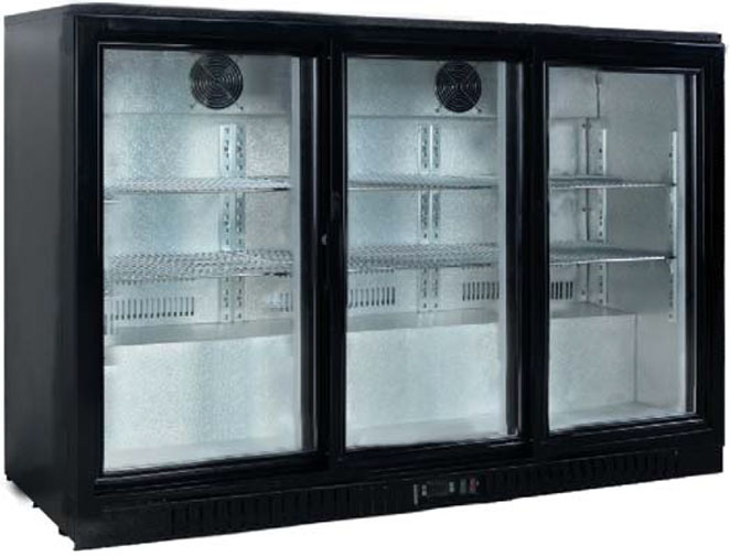 China Backbar Cooler Manufacturer - 3-Sliding-Door Backbar Cooler with Hidden Handle