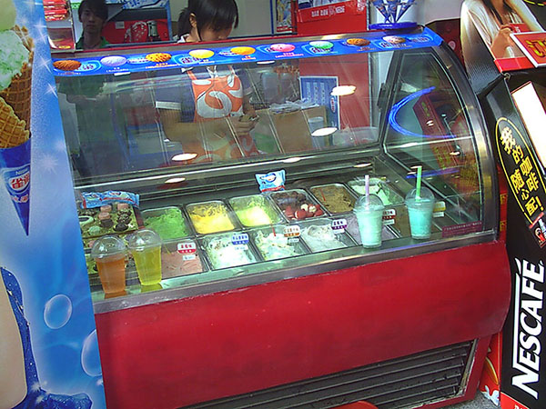 Commercial Ice Cream Shop Glass Door And Top Gelato Storage Display Freezer  Fridge Price For Sale