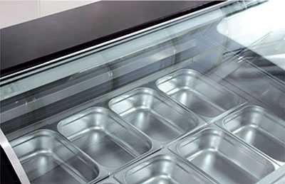 ice cream Showcase GN1-4 stainless steel food pans