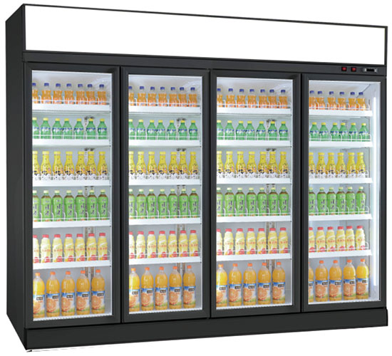 Convenience Store Drinks & Beverage Display Cases - Vertical Beverage Display Cooler Showcase; Professional supermarket refrigerator manufacturer in China, Quality Guaranteed, Affordable Price