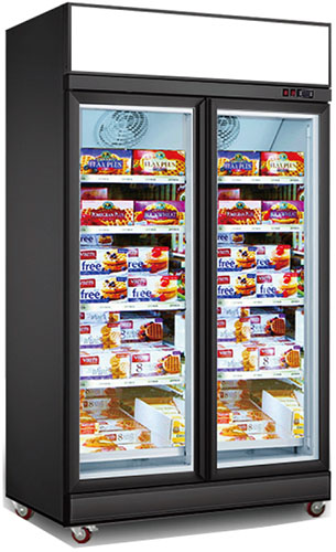 Convenience Store Upright Display Cases - Vertical Frozen Foods Display Freezer Showcase; Professional supermarket freezer manufacturer in China, Quality Guaranteed, Affordable Price