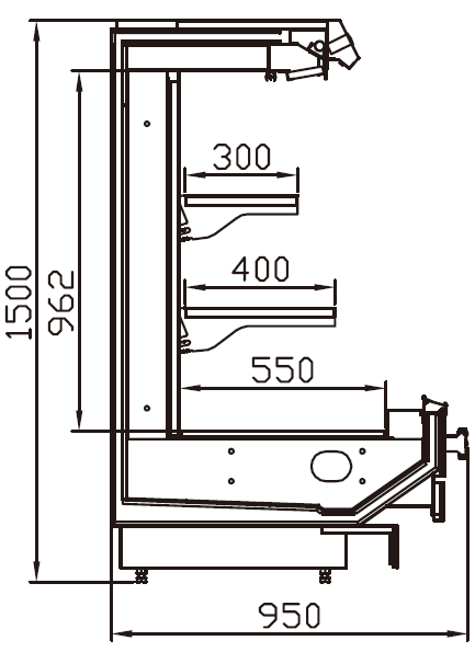 HB41BF_Island_Air-Curtain_Open_Cooler_Left_Side_View; Manufacturer with 20+ Years in producing Refrigeration Equipment, Quality Guaranteed.