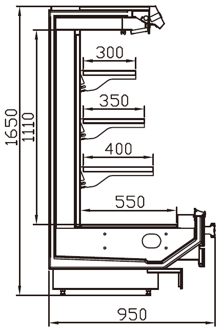 HB41HF_Island_Air-Curtain_Open_Cooler_Left_Side_View; Manufacturer with 20+ Years in producing Refrigeration Equipment, Quality Guaranteed.