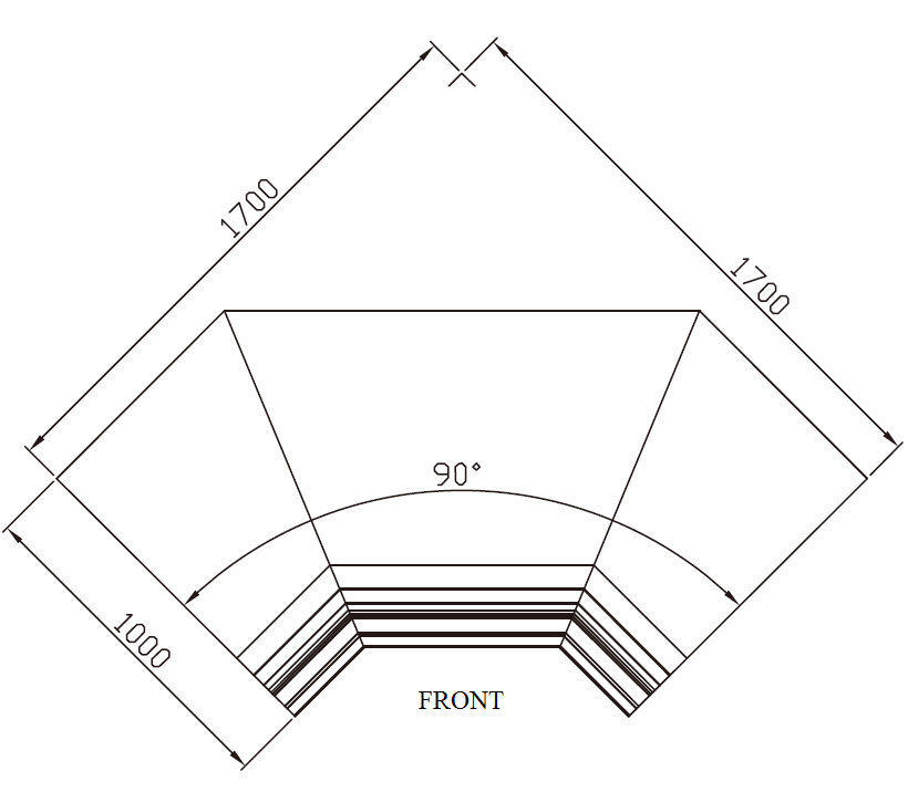LF41LF_Supermarket_Open_Cooler_NWF_W-Shape_90°_Inward_Corner_Vertical_View; Manufacturer with 20+ Years in producing Supermarket Cooler, Quality Guaranteed.
