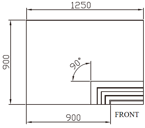 LF41MF_Supermarket_Open_Cooler_NLF_L-Shape_90°_Inward_Corner_Vertical_View; Manufacturer with 20+ Years in producing Supermarket Cooler, Quality Guaranteed.