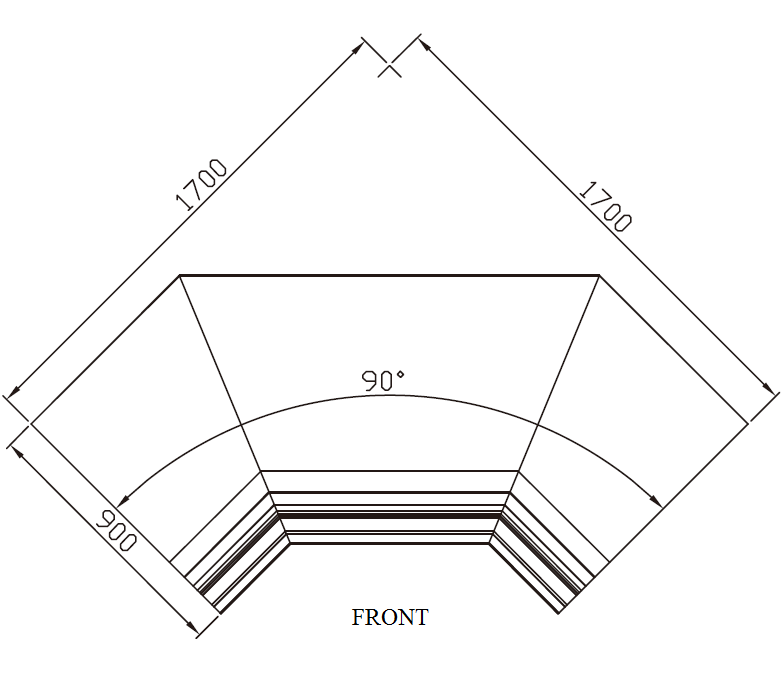 LF41MF_Supermarket_Open_Cooler_NWF_W-Shape_90°_Inward_Corner_Vertical_View; Manufacturer with 20+ Years in producing Supermarket Cooler, Quality Guaranteed.