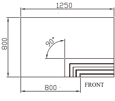 LF41SF_Supermarket_Open_Cooler_NLF_L-Shape_90°_Inward_Corner_Vertical_View; Manufacturer with 20+ Years in producing Supermarket Cooler, Quality Guaranteed.