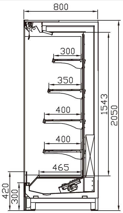 LF41SF_Vertical Cooler_Right_Side_View; Manufacturer with 20+ Years in producing Refrigeration Equipment, Quality Guaranteed.