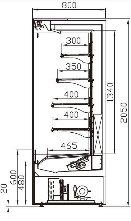 LF41SZ_Vertical Cooler_Right_Side_View; Manufacturer with 20+ Years in producing Refrigeration Equipment, Quality Guaranteed.