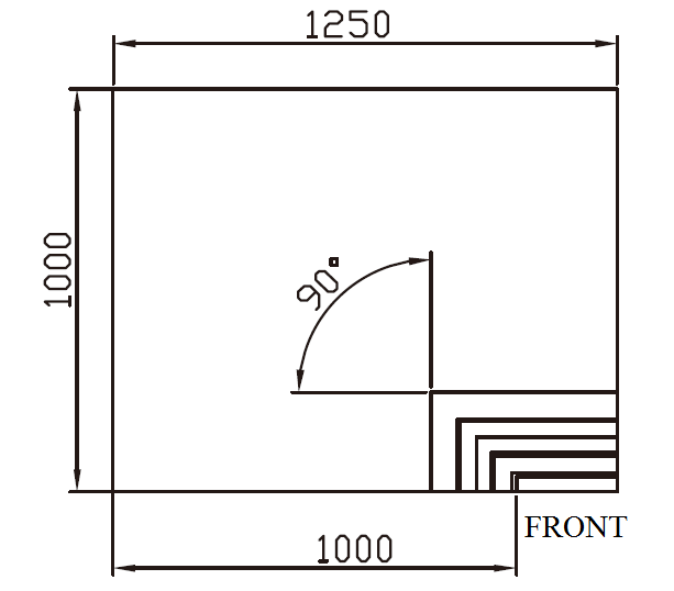 LF42LF_Glass_Door_Supermarket_Cooler_Cooler_NLF_L-Shape_90°_Inward_Corner_Vertical_View; Manufacturer with 20+ Years in producing Supermarket Cooler, Quality Guaranteed.