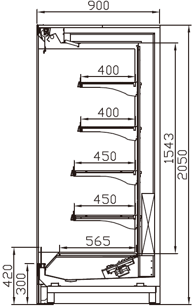 LF42MF_Vertical Chiller_Right_Side_View; Manufacturer with 20+ Years in producing Refrigeration Equipment, Quality Guaranteed.
