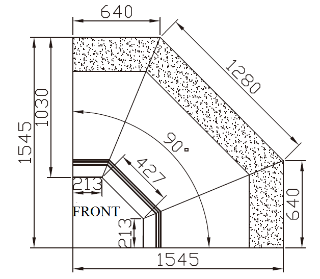MF41B_Supermarket_Meat_Case_NW_90°_W-Shape_Inward_Corner_Vertical_View; Manufacturer with 20+ Years in producing Supermarket Refrigeration Equipment, Quality Guaranteed.