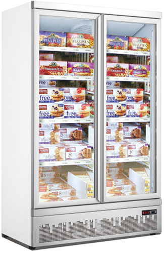 Minimart Upright Freezer Display Cases - Vertical Frozen Foods Display Freezer Showcase; Professional supermarket freezer manufacturer in China, Quality Guaranteed, Affordable Price