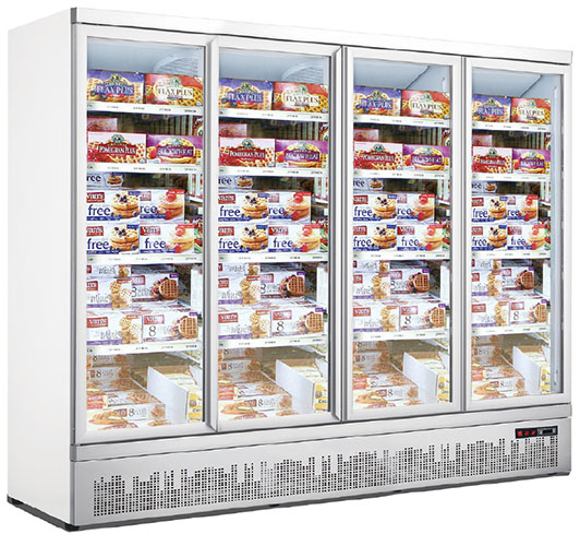 Minimart Upright Freezer Display Cases - Vertical Frozen Foods Display Freezer Showcase; Professional supermarket freezer manufacturer in China, Quality Guaranteed, Affordable Price