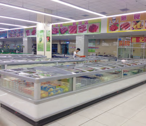 Supermarket Frozen Display Stand Refrigerated Freeze Display Counter Frozen  Chilled Seafood Ice Display Table - China Vegetable Meat Dairy Refrigerator  and Fridge price