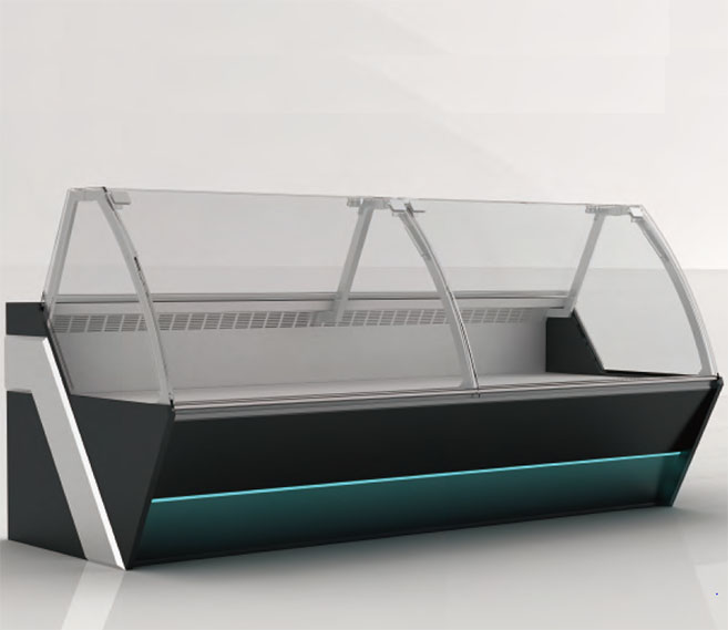 SS41B Curved Glass Cooked Foods Supermarket Deli Shocase Plug-in Self-Contained Type